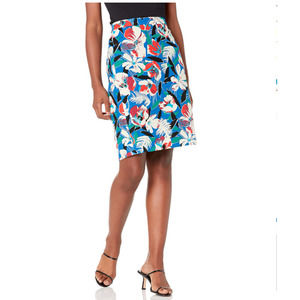 J. Crew Pencil Skirt Basketweave Blue Floral